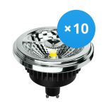 Multipack 10x Noxion Lucent LED-Spot GU10 AR111 12W 600lm 40D - 930 Warmweiß | Höchste Farbwiedergabe - Dimmbar - Ersatz für 50W