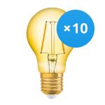 Multipack 10x Osram Vintage 1906 LED E27 Birne Fadenlampe Gold 2.5W 220lm - 824 Extra Warmweiß | Ersatz für 25W