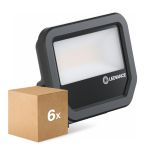 Multipack 6x Ledvance Led-Scheinwerfer Aluminium Schwarz 17W 2200lm 100D - 830 Warmweiß | IP66 - Symmetrisch