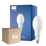 Multipack 6x Philips TrueForce Core LED E27 HPL/SON Matt 36W 6000lm 300D - 840 Kaltweiß | Ersatz für 125W