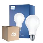 Multipack 4x Philips Classic LED Glühbirne E27 Birne Matt 17.5W 2452lm - 840 Kaltweiß | Ersatz für 150W