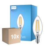 Multipack 10x Philips Corepro LED Kerze E14 Fadenlampe Klar 6.5W 806lm - 840 Kaltweiß | Ersatz für 60W