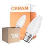 Multipack 10x Osram Parathom Classic LED B22d Kerze Fadenlampe Matt 4.8W 470lm - 827 Extra Warmweiß | Dimmbar - Ersatz Für 40W
