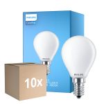 Multipack 10x Philips Corepro LED Lustre E14 Kugel Matt 6.5W 806lm - 840 Kaltweiß | Ersatz Für 60W