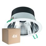Multipack 4x Philips LED Downlight Coreline DN142B Aluminium Weiß 11W 1200lm 60D - 830 Warmweiß | Ausschnitt 155mm - IP20 - UGR<19