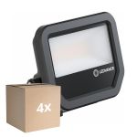 Multipack 4x Ledvance Led-Scheinwerfer Aluminium Schwarz 17W 2400lm 100D - 840 Kaltweiß | IP66 - Symmetrisch