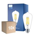 Multipack 10x Philips MASTER Value LED Glühbirne E27 Edison Fadenlampe Klar 5.9W 806lm - 922-927 Dim to Warm | Höchste Farbwiedergabe - Ersatz Für 60W