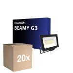 Multipack 20x Noxion LED-Scheinwerfer Beamy G3.1 Schwarz 50W 5500lm 110D - 830 Warmweiß | IP65 - Symmetrisch 