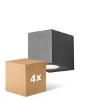Multipack 4x D'Lite Wandleuchte Vrebos Aluminium Schwarz | IP54 - Geeignet Für 1x GU10