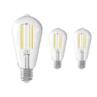 Multipack 3x Calex Smart Tuya Wifi E27 Edison Fadenlampe 7W 806lm - 818-830 Abstimmbares Weiß | Dimmbar - Ersatz für 60W