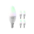 Multipack 5x Calex Smart Tuya Wifi E14 Kerze 5W 470lm - 822-840 Abstimmbares Weiß | RGBW - Dimmbar - Ersatz für 40W