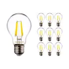 Multipack 10x Noxion Lucent LED E27 Birne Fadenlampe Klar 8.5W 1055lm - 827 Extra Warmweiß | Dimmbar - Ersatz für 75W