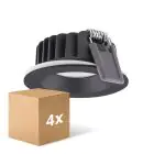 Multipack 4x Ledvance LED-Spot Air Fix Aluminium Schwarz 6W 510lm 36D - 930 Warmweiß | Ausschnitt 68mm - IP65 - Höchste Farbwiedergabe - Dimmbar