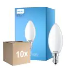 Multipack 10x Philips Corepro LED Kerze E14 Matt 6.5W 806lm - 827 Extra Warmweiß | Ersatz für 60W