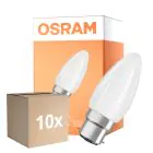 Multipack 10x Osram Parathom Classic LED B22d Kerze Fadenlampe Matt 4.8W 470lm - 827 Extra Warmweiß | Dimmbar - Ersatz Für 40W