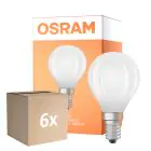 Multipack 6x Osram Classic LED E14 Kugel Fadenlampe Matt 5.5W 806lm - 840 Kaltweiß | Dimmbar - Ersatz Für 60W