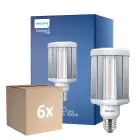 Multipack 6x Philips TrueForce LED E27 HPL Klar 42W 6000lm 360D - 840 Kaltweiß | Ersatz für 125W