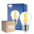 Multipack 10x Philips MASTER LED E27 Kugel Fadenlampe Klar 3.5W 470lm - 922-927 Dim To Warm | Höchste Farbwiedergabe - Dimmbar - Ersatz Für 40W