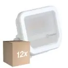 Multipack 12x Ledvance Led-Scheinwerfer Aluminium Weiß 8W 1100lm 100D - 830 Warmweiß | IP66 - Symmetrisch