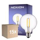 Multipack 15x Noxion Lucent LED E27 Globe Fadenlampe Klar 7W 806lm - 827 Warmweiß | Ersatz Für 60W