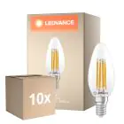 Multipack 10x Ledvance Classic LED E14 Kerze Fadenlampe Klar 3.4W 470lm - 827 Extra Warmweiß | Dimmbar - Ersatz Für 40W