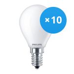 Multipack 10x Philips Corepro LED Lustre E14 Boule Dépolie 2.2W 250lm - 827 Blanc Très Chaud | Équivalent 25W