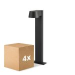 Multipack 4x D'Lite Lampadaire extérieur Lira Noir 7W 600lm 830 Blanc Chaud | IP54