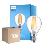 Multipack 10x Philips Corepro LED Lustre E14 Boule Filament Claire 6.5W 806lm - 827 Blanc Très Chaud | Équivalent 60W