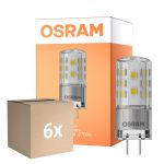 Multipack 6x Osram Parathom LED Pin GY6.35 3.3W 470lm - 827 Blanc Très Chaud | Équivalent 40W