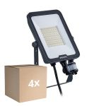 Multipack 4x Philips Projecteur LED Ledinaire BVP167 50W 6000lm 110D - 830-840-865 CCT | IP65 - Détecteur de Mouvement et de Lumière - Symétrique