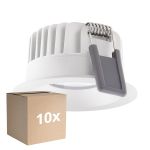 Multipack 10x Ledvance Spot LED Fix Aluminium Blanc 8W 680lm 36D - 930 Blanc Chaud | Diamètre 68mm - IP44 - Meilleur rendu des couleurs - Dimmable