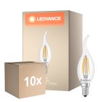 Multipack 10x Ledvance Classic LED E14 Bougie Filament Claire 3.4W 470lm - 827 Blanc Très Chaud | Équivalent 40W