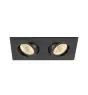 SLV New Tria 155 Spot Aluminium Noir Carré 14W 610lm 38D - 927 Blanc Très Chaud | Meilleur Rendu Des Couleurs - Dimmable 