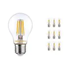Multipack 10x Noxion Lucent LED E27 Poire Filament Claire 8.5W 1055lm - 827 Blanc Très Chaud - Équivalent 75W