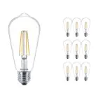 Multipack 10x Philips Corepro LED Ampoule E27 Edison Filament Claire 7W 806lm - 827 Blanc Très Chaud | Équivalent 60W