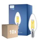 Multipack 10x Philips MASTER LED E14 Bougie Filament Claire 5.9W 806lm - 922-927 Dim To Warm | Meilleur Rendu Des Couleurs - Dimmable - Équivalent 60W