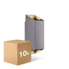 Multipack 10x Nordlux Nico Applique Murale Aluminium Anthracite Up & Down | IP54 - Convient pour 2x GU10