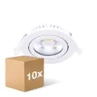 Multipack 10x Noxion LED Inclinable Slim Spot Blanc Rond 6W 350lm 60D - 920-930 Dim To Warm | 85mm - IP54 - Dimmable - Meilleur Rendu Des Couleurs