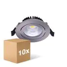 Multipack 10x Noxion LED Inclinable Slim Spot Argent Rond 6W 550lm 60D - 927 Blanc Très Chaud | 85mm - IP54 - Dimmable - Meilleur Rendu Des Couleurs