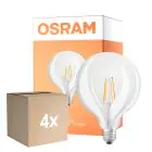 Multipack 4x Osram LED Superstar E27 Globe G125 Filament Claire 11W 1521lm - 927 Blanc Très Chaud | Meilleur Rendu Des Couleurs - Équivalent 100W