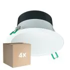 Multipack 4x Philips Downlight LED Coreline DN142B Aluminium Blanc 11W 1200lm 60D - 830 Blanc Chaud | Diamètre 155mm - IP20 - Blanc Réflecteur