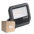 Multipack 4x Ledvance Projecteur LED Aluminium Noir 17W 2400lm 100D - 840 Blanc Froid | IP66 - Symétrique