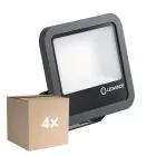 Multipack 4x Ledvance Projecteur LED Aluminium Noir 69W 10000lm 100D - 865 Lumière Du Jour | IP66 - Symétrique