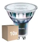 Multipack 10x Philips MASTER LED Spot ExpertColor GU10 PAR16 5.5W 400lm 25D - 940 Blanc Froid | Meilleur rendu des couleurs - Dimmable - Équivalent 50W