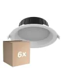 Multipack 6x Noxion Downlight LED Hera Moyen Encastré Blanc 9W 900lm 80D - 827-830-840 CCT | 146mm - Diamètre 120mm