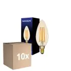 Multipack 10x Noxion Lucent LED E14 Bougie Filament Ambre B35 4.5W 400lm - 822 Blanc Très Chaud | Dimmable - Équivalent 35W