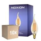 Multipack 10x Noxion Lucent LED E14 Bougie Filament Ambre BA35 4.5W 400lm - 822 Blanc Très Chaud | Dimmable - Équivalent 35W