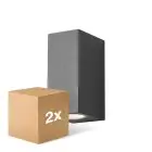 Multipack 2x D'Lite Applique Murale Vrebos Aluminium Noir Up & Down | IP54 - Convient Pour 2x GU10