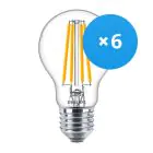 Multipack 6x Philips Corepro LED Ampoule E27 Poire Claire 10.5W 1521lm - 827 Blanc Très Chaud | Équivalent 100W